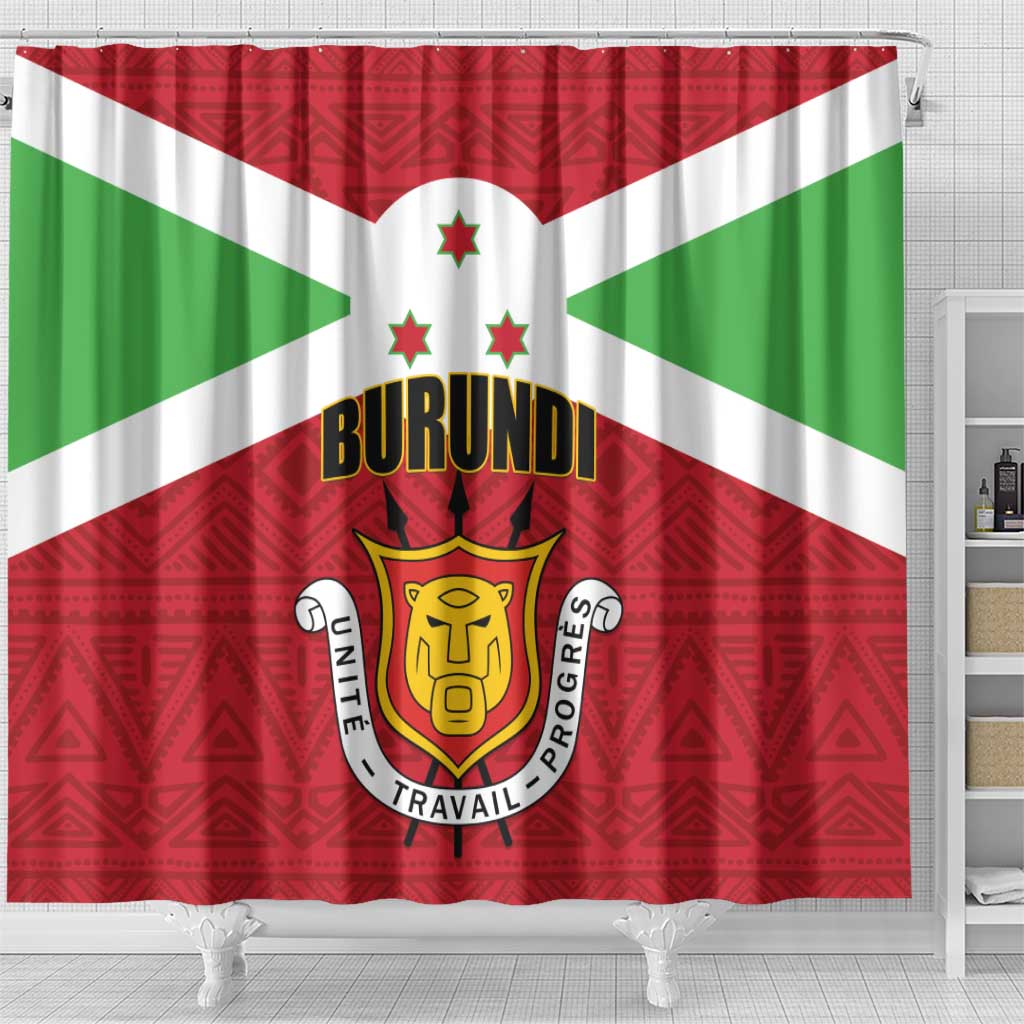 Burundi Shower Curtain Coat Of Arms African Pattern