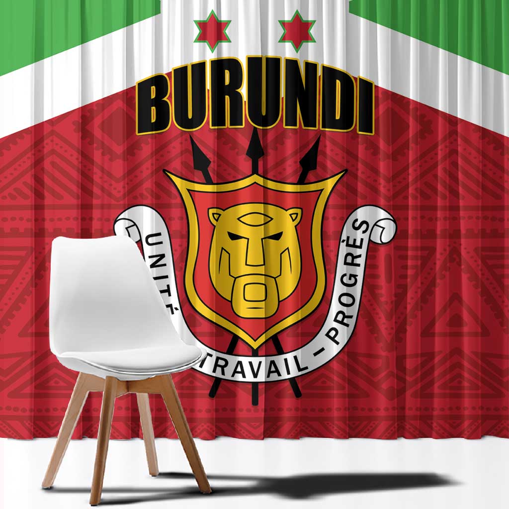Burundi Window Curtain Coat Of Arms African Pattern