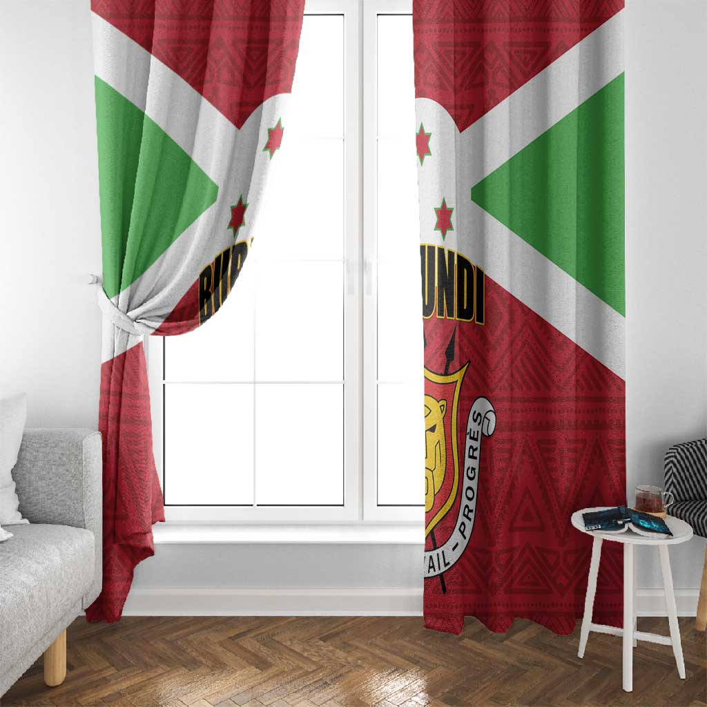 Burundi Window Curtain Coat Of Arms African Pattern