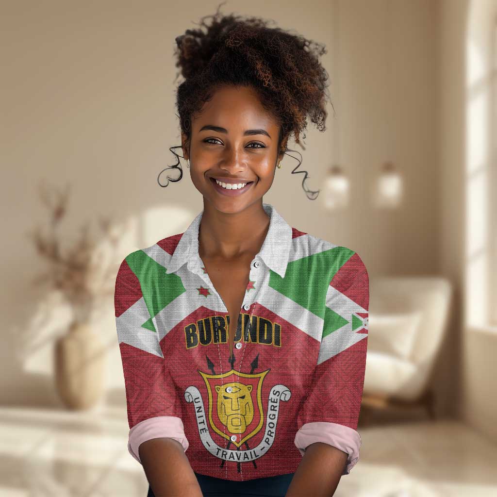 Personalized Burundi Women Casual Shirt Coat Of Arms African Pattern LT01