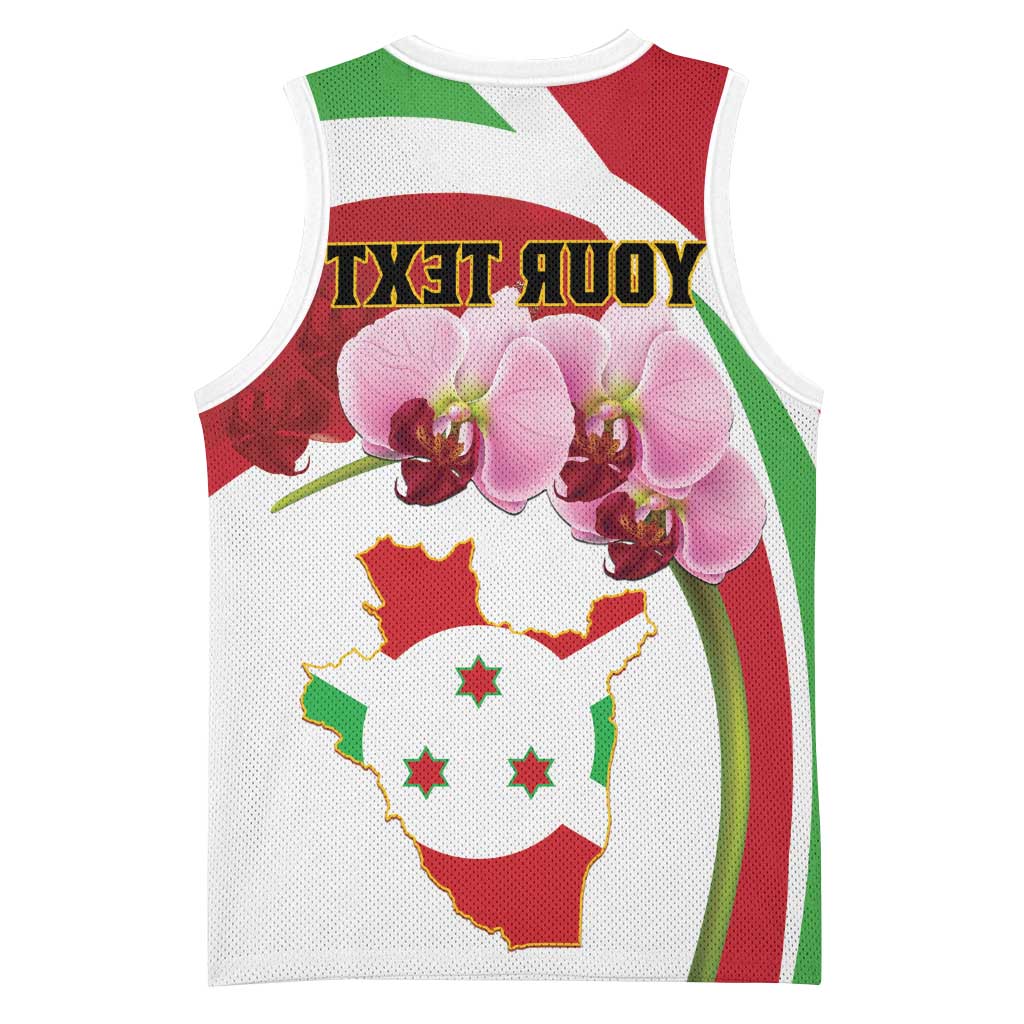 Personalized Burundi Independence Day Basketball Jersey Coat Of Arms Bujumbura Flower - African Pride