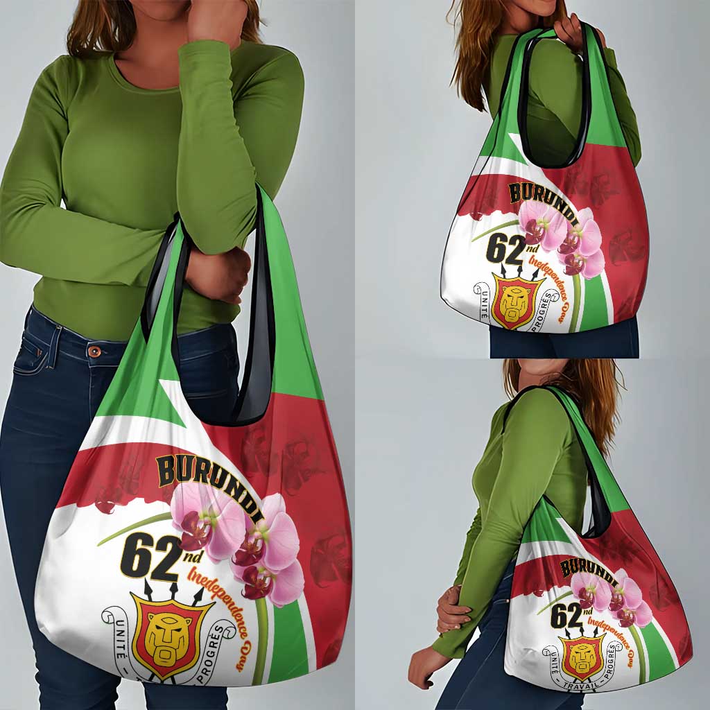 Burundi Independence Day Grocery Bag Coat Of Arms Bujumbura Flower