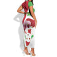 Personalized Burundi Independence Day Short Sleeve Bodycon Dress Coat Of Arms Bujumbura Flower LT01