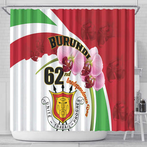 Burundi Independence Day Shower Curtain Coat Of Arms Bujumbura Flower