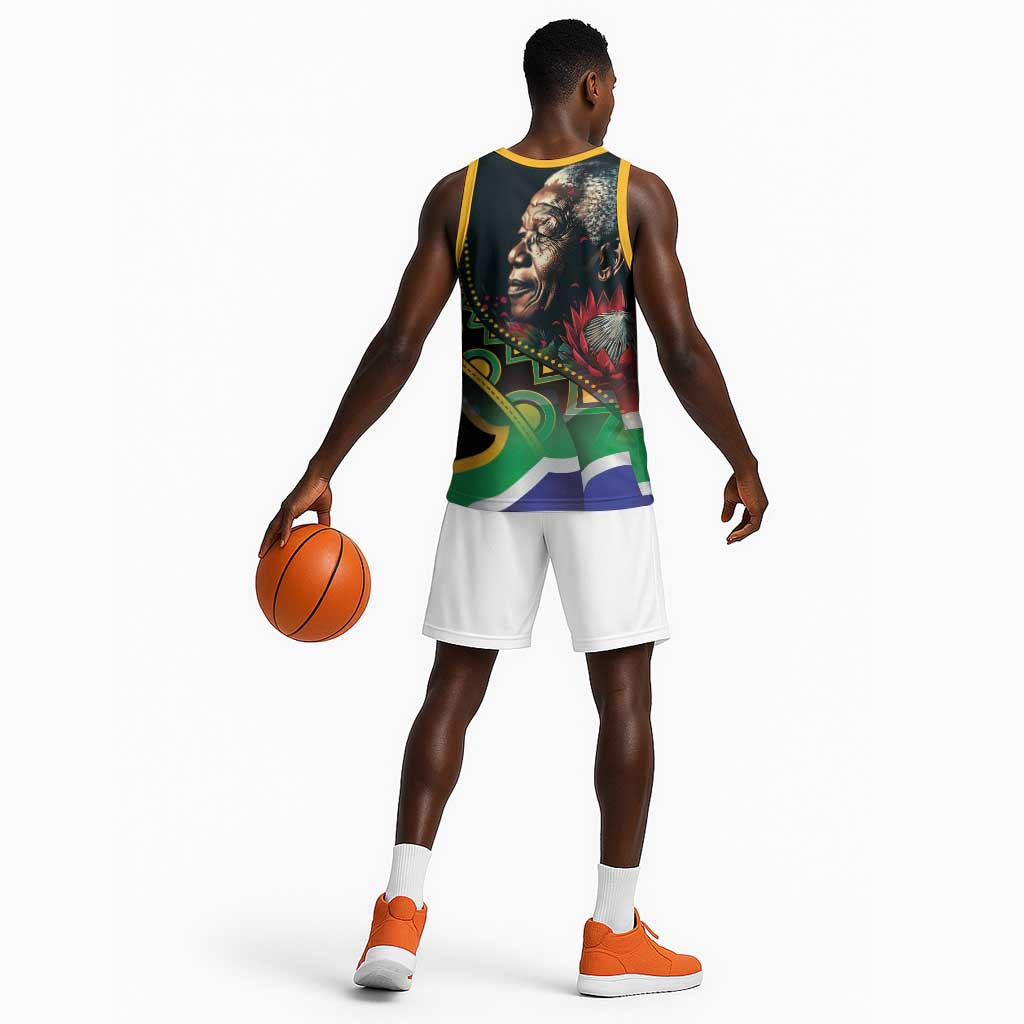 Nelson Mandela Birthday Basketball Jersey Leader of the Nation - African Pride