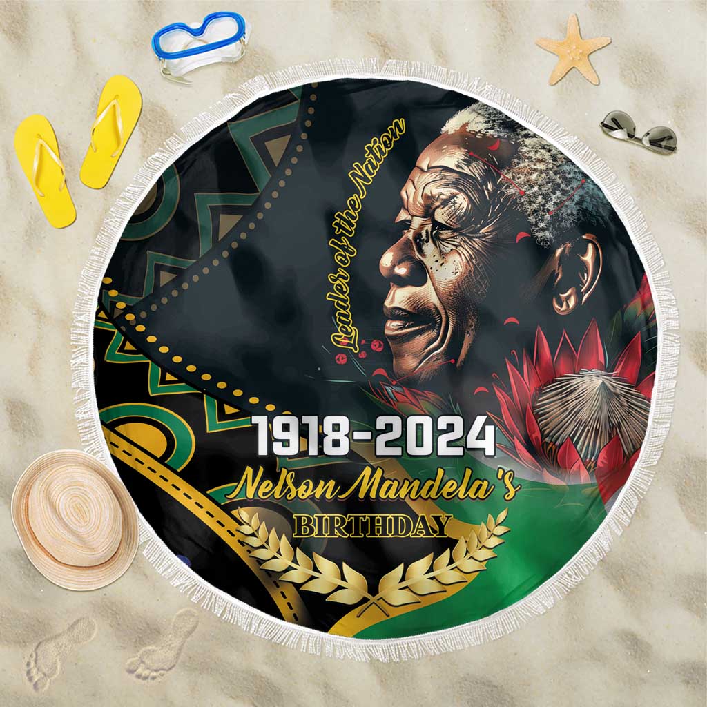 Nelson Mandela Birthday Beach Blanket Leader of the Nation