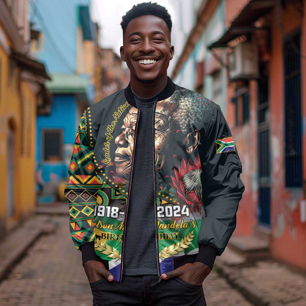 Nelson Mandela Birthday Bomber Jacket Leader of the Nation