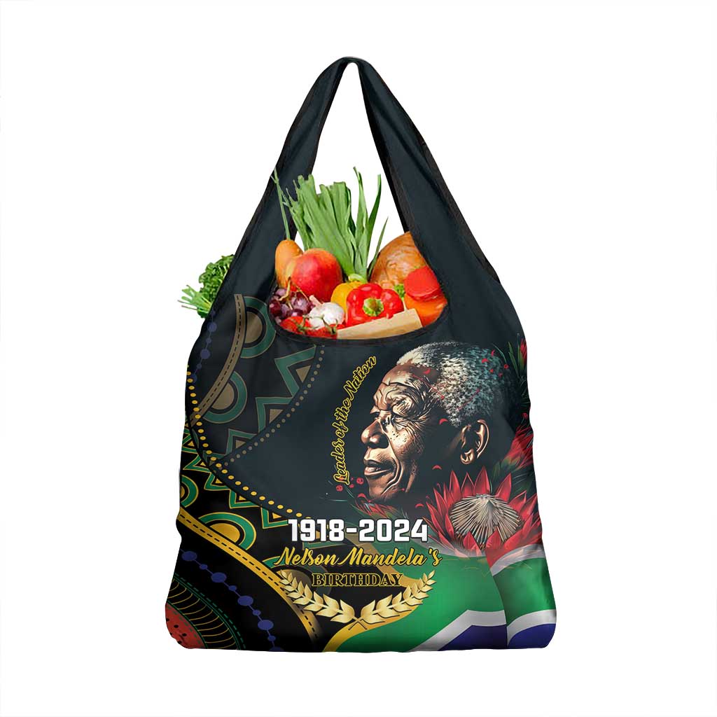 Nelson Mandela Birthday Grocery Bag Leader of the Nation