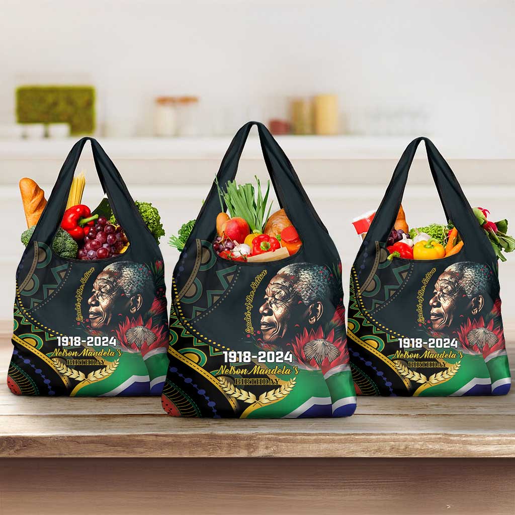 Nelson Mandela Birthday Grocery Bag Leader of the Nation