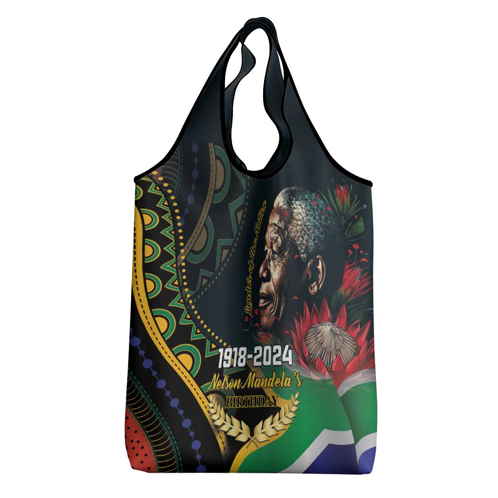 Nelson Mandela Birthday Grocery Bag Leader of the Nation