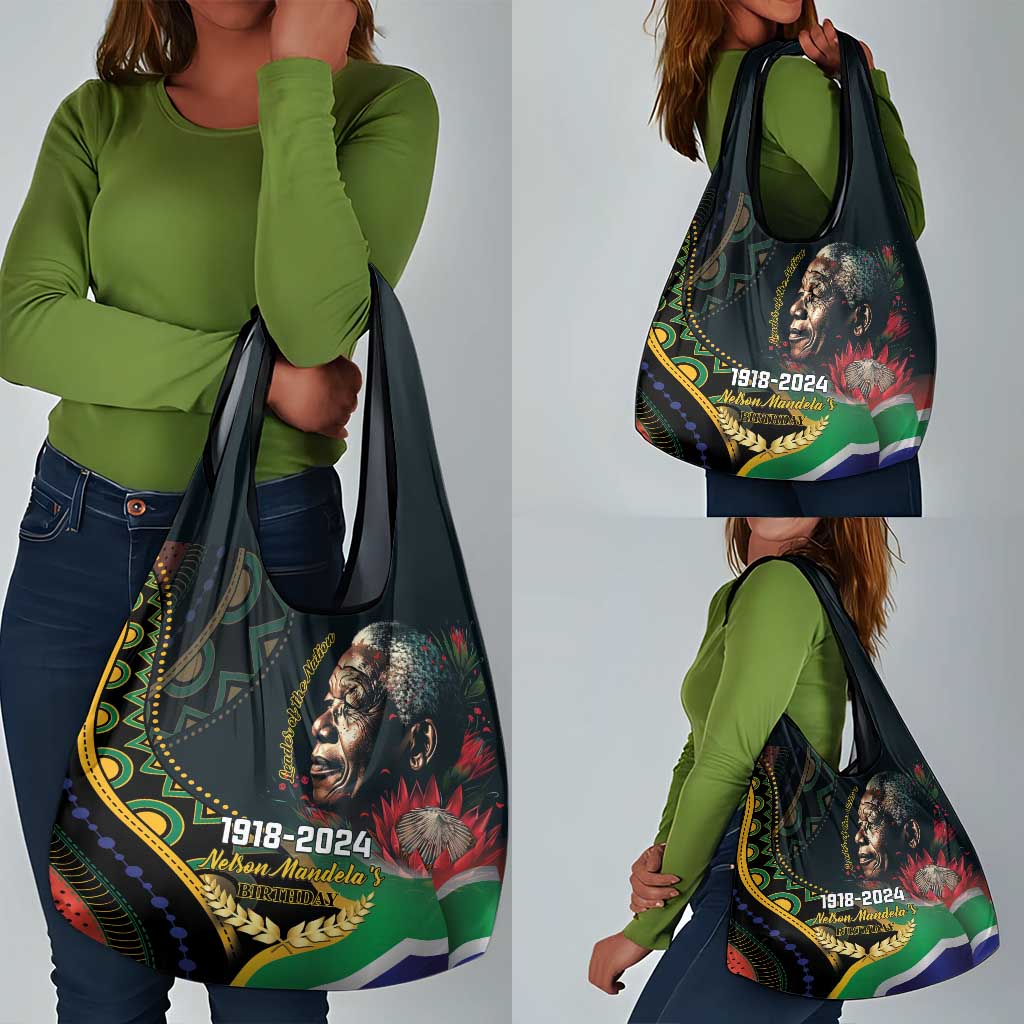 Nelson Mandela Birthday Grocery Bag Leader of the Nation