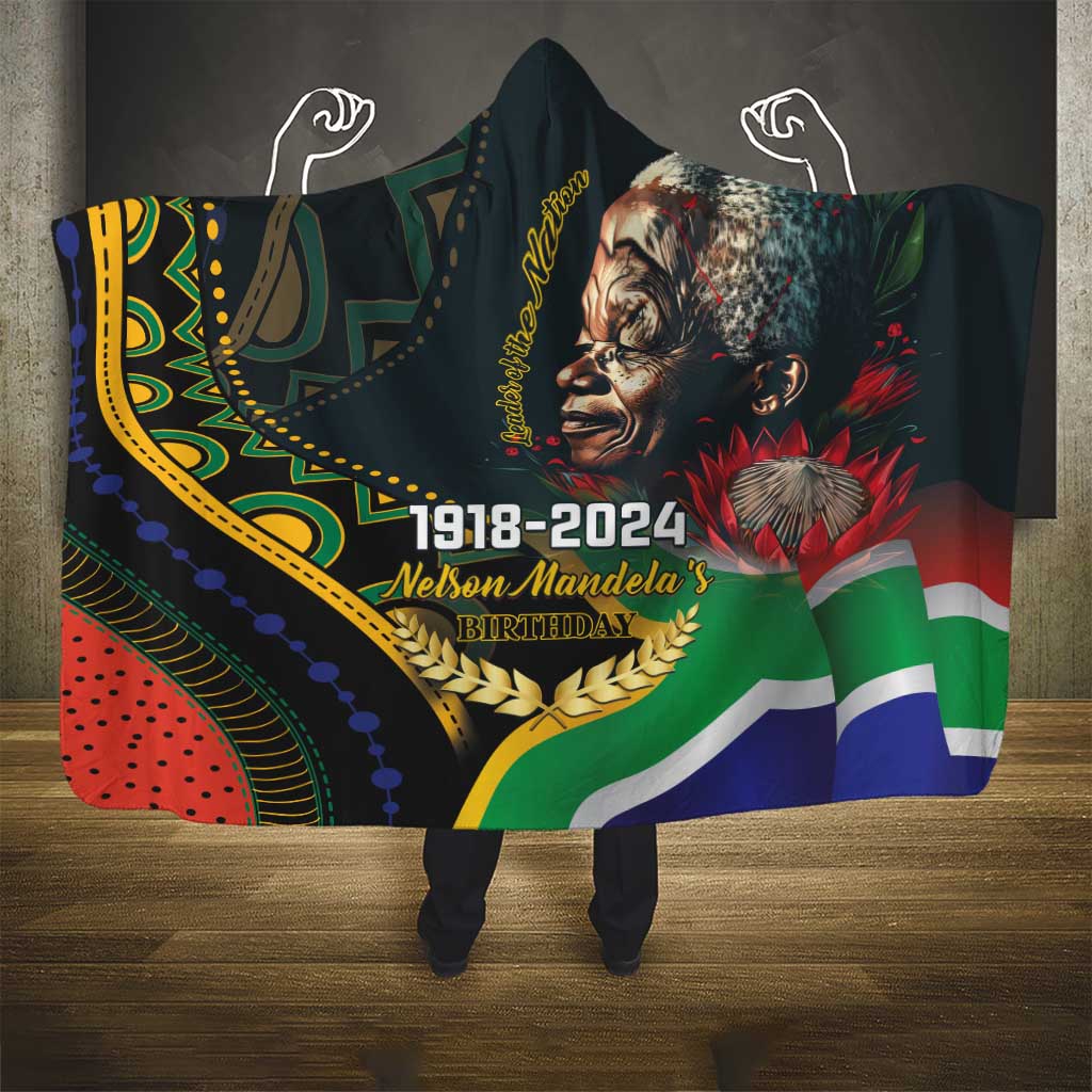 Nelson Mandela Birthday Hooded Blanket Leader of the Nation