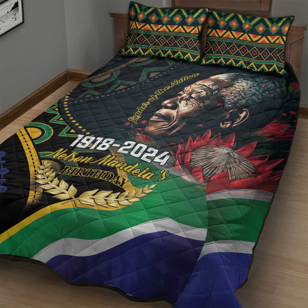 Nelson Mandela Birthday Quilt Bed Set Leader of the Nation