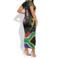 Nelson Mandela Birthday Short Sleeve Bodycon Dress Leader of the Nation LT01