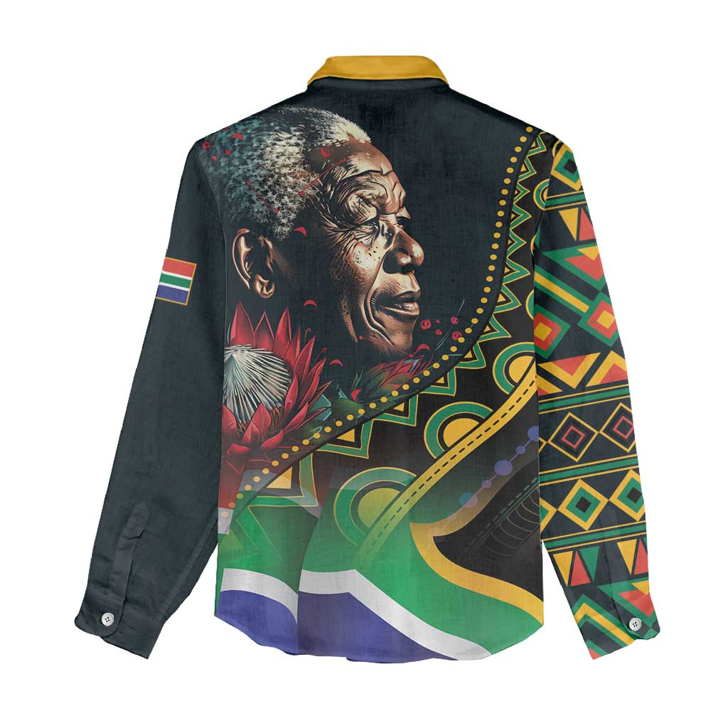 Nelson Mandela Birthday Women Casual Shirt Leader of the Nation LT01