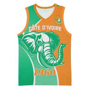 Ivory Coast Independence Day Basketball Jersey Cote d Ivoire Elephant - African Pride