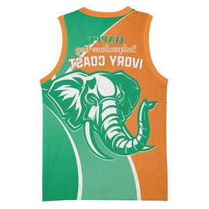 Ivory Coast Independence Day Basketball Jersey Cote d Ivoire Elephant - African Pride