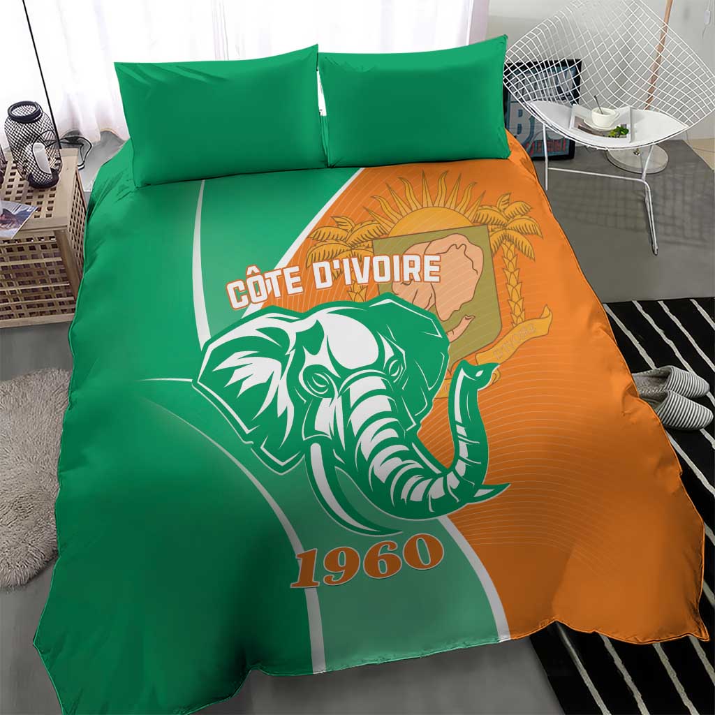 Ivory Coast Independence Day Bedding Set Cote d Ivoire Elephant