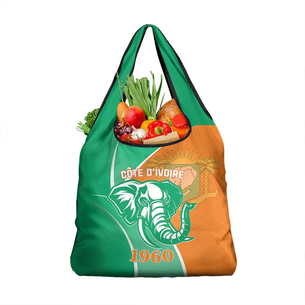 Ivory Coast Independence Day Grocery Bag Cote d Ivoire Elephant