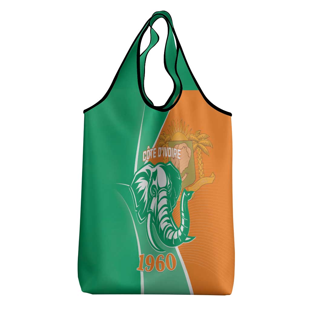 Ivory Coast Independence Day Grocery Bag Cote d Ivoire Elephant