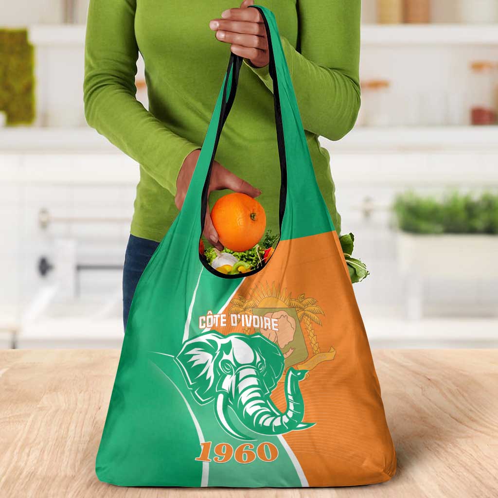 Ivory Coast Independence Day Grocery Bag Cote d Ivoire Elephant