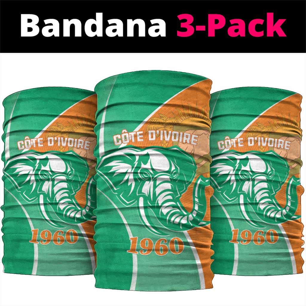 Ivory Coast Independence Day Neck Gaiter Cote d Ivoire Elephant LT01