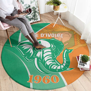 Ivory Coast Independence Day Round Carpet Cote d Ivoire Elephant