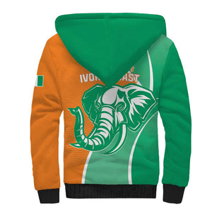 Ivory Coast Independence Day Sherpa Hoodie Cote d Ivoire Elephant