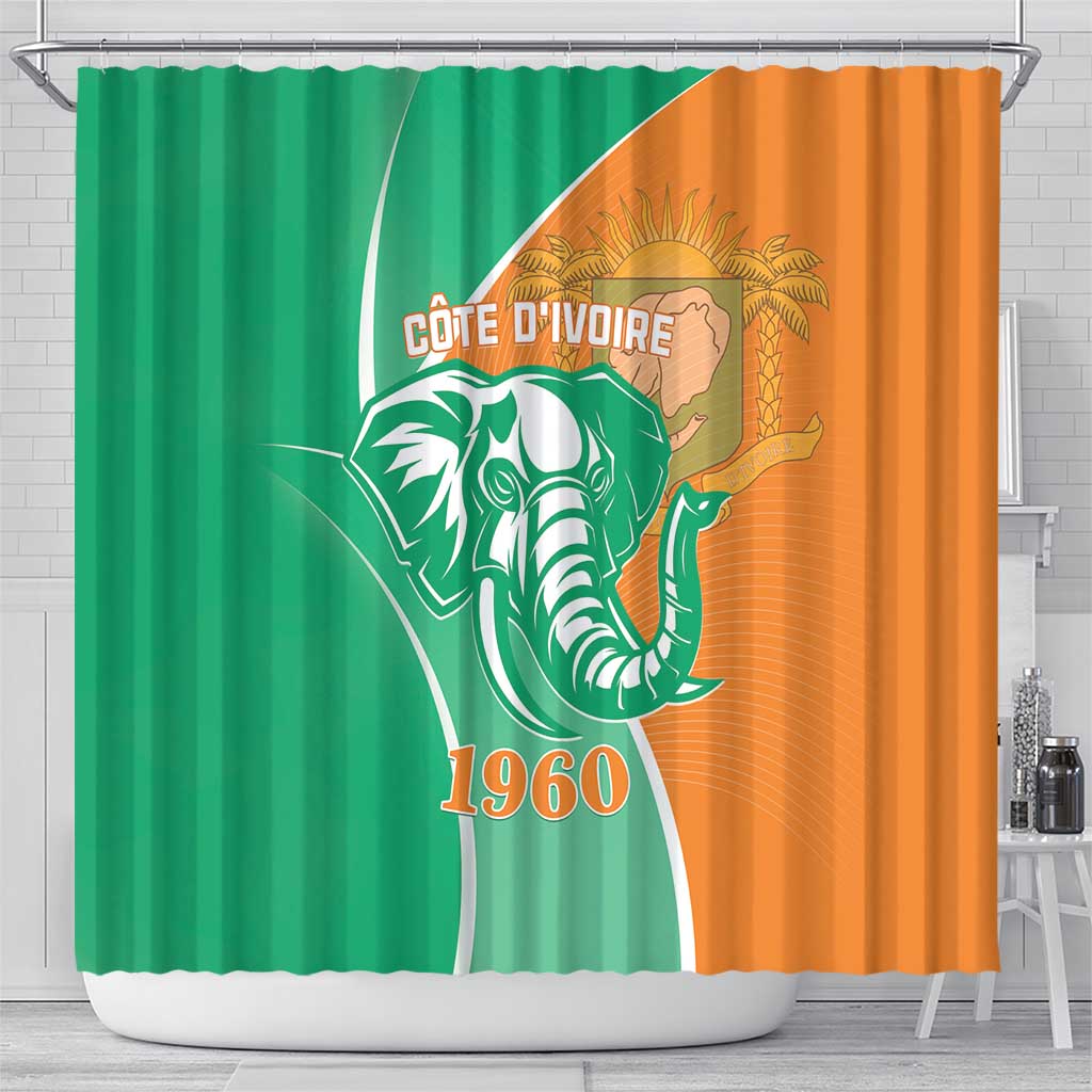 Ivory Coast Independence Day Shower Curtain Cote d Ivoire Elephant