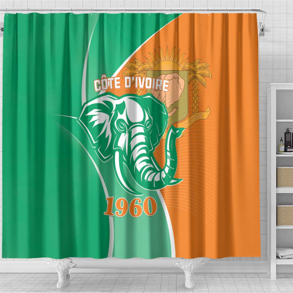 Ivory Coast Independence Day Shower Curtain Cote d Ivoire Elephant