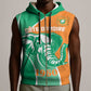 Ivory Coast Independence Day Sleeveless Zip Hoodie Cote d Ivoire Elephant - African Pride