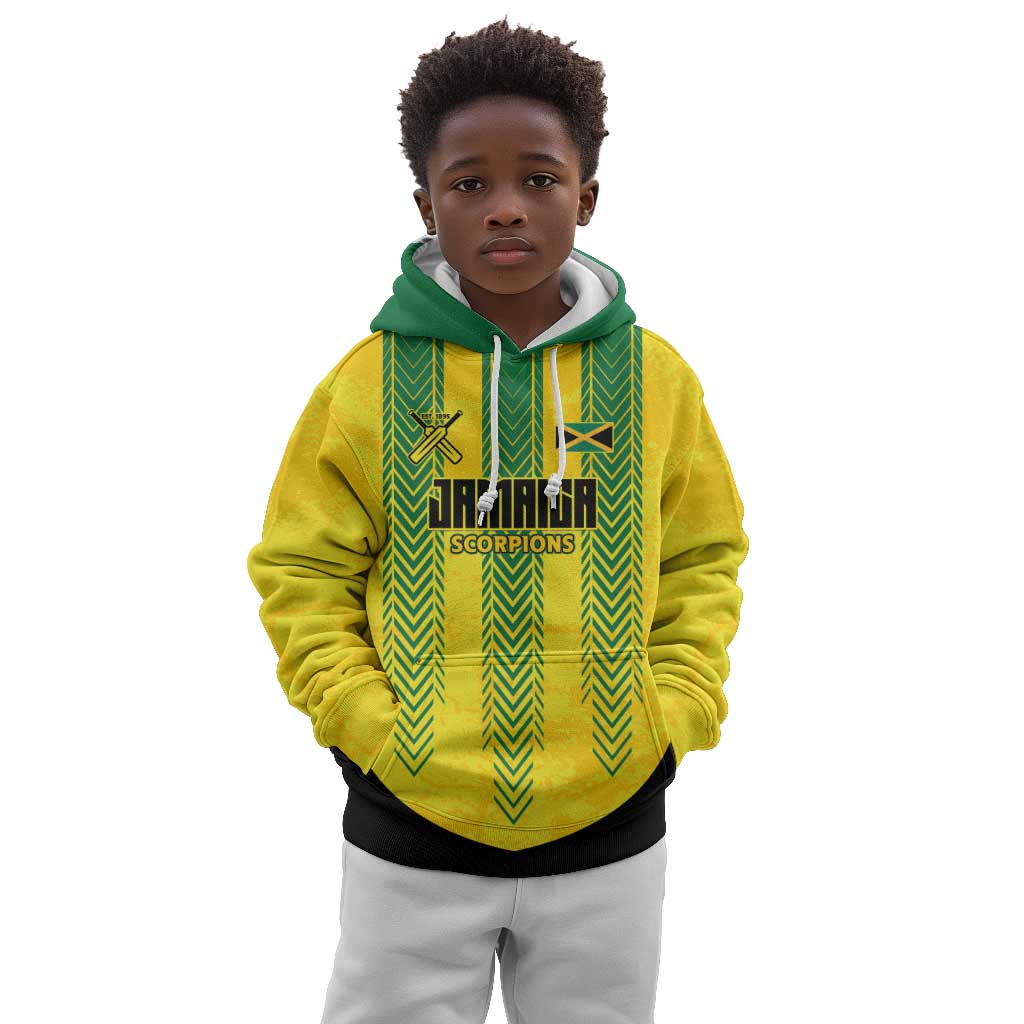 Custom Jamaica Cricket Scorpions Kid Hoodie Go Champions