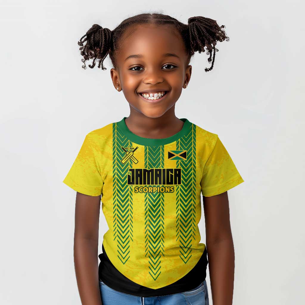 Custom Jamaica Cricket Scorpions Kid T shirt Go Champions