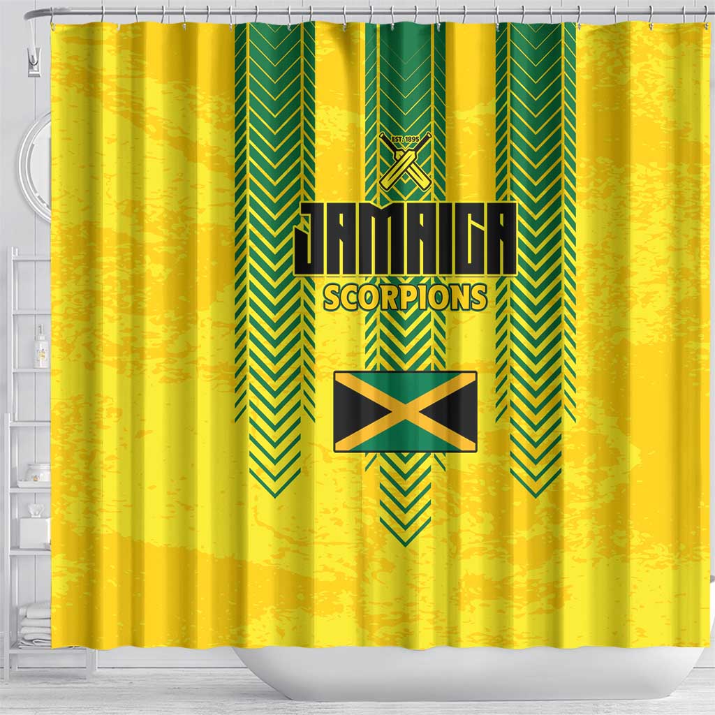 Jamaica Cricket Scorpions Shower Curtain Go Champions