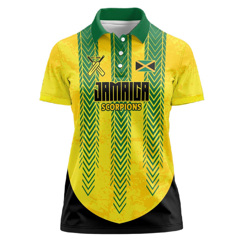 Custom Jamaica Cricket Scorpions Women Polo Shirt Go Champions