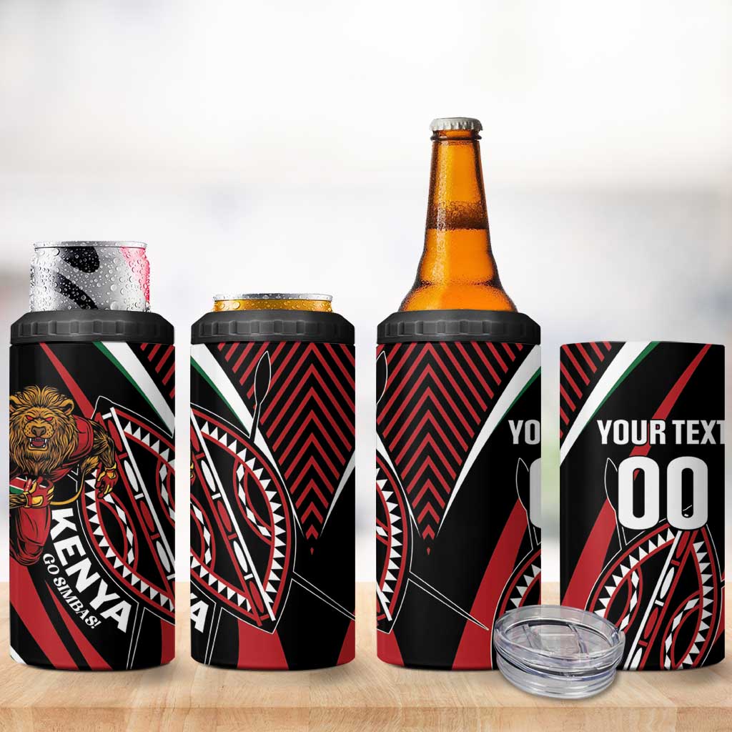 Custom Kenya Rugby 4 in 1 Can Cooler Tumbler Simbas Elevate Your Game