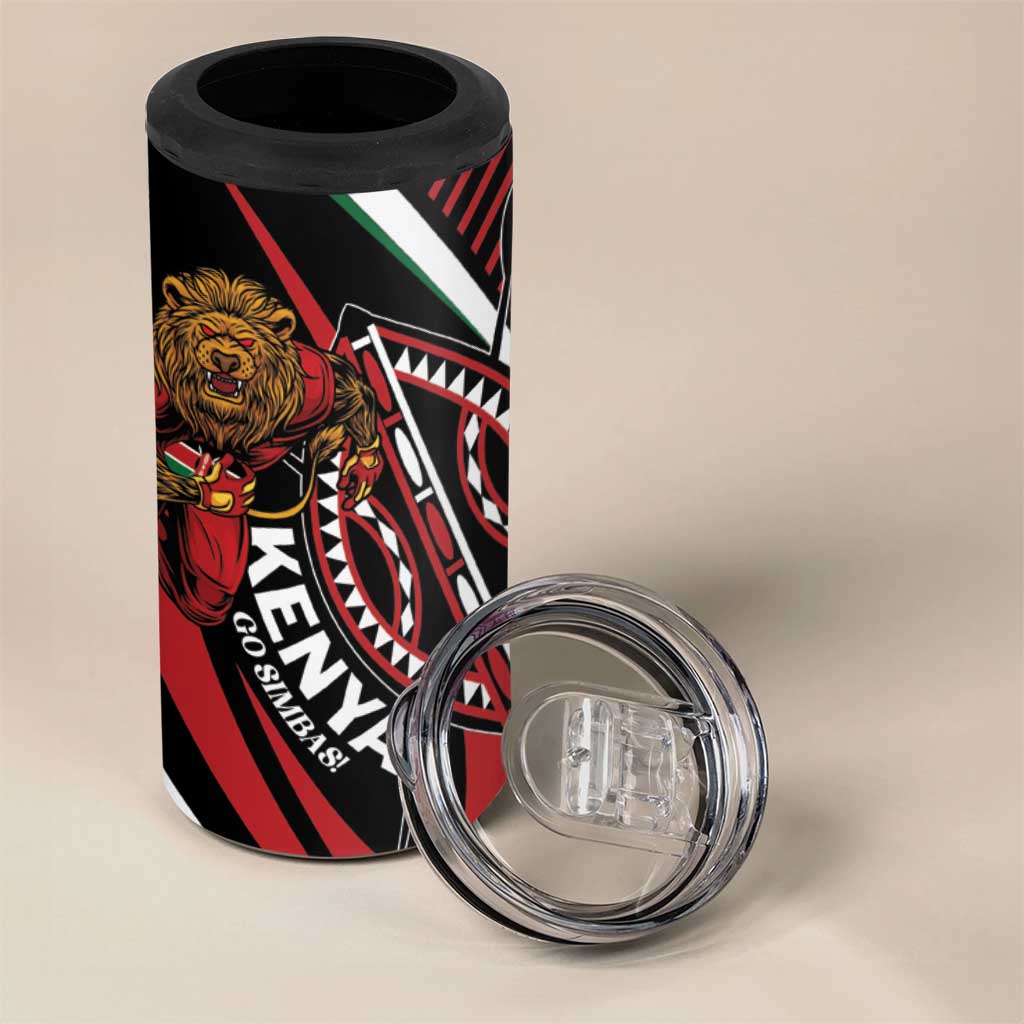 Custom Kenya Rugby 4 in 1 Can Cooler Tumbler Simbas Elevate Your Game