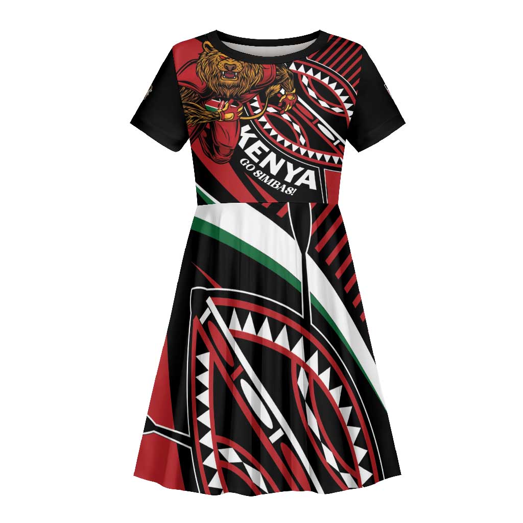 Custom Kenya Rugby Kid Short Sleeve Dress Simbas Elevate Your Game