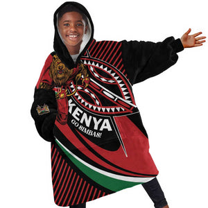 Custom Kenya Rugby Kid Wearable Blanket Hoodie Simbas Elevate Your Game