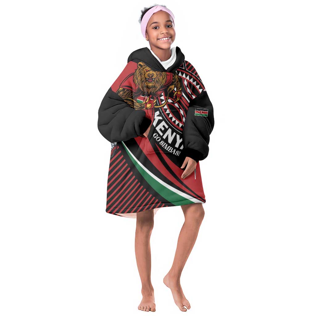Custom Kenya Rugby Kid Wearable Blanket Hoodie Simbas Elevate Your Game