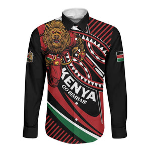 Custom Kenya Rugby Long Sleeve Button Shirt Simbas Elevate Your Game