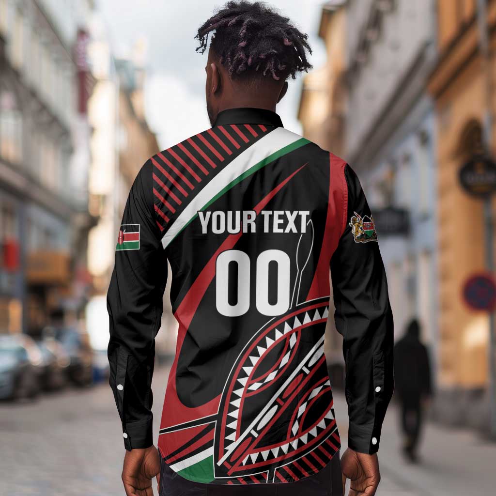 Custom Kenya Rugby Long Sleeve Button Shirt Simbas Elevate Your Game
