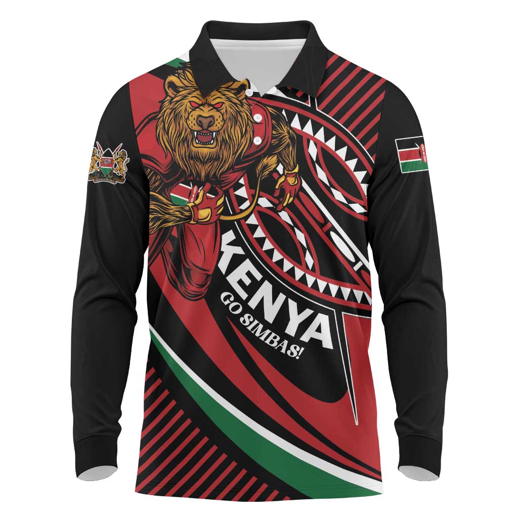 Custom Kenya Rugby Long Sleeve Polo Shirt Simbas Elevate Your Game