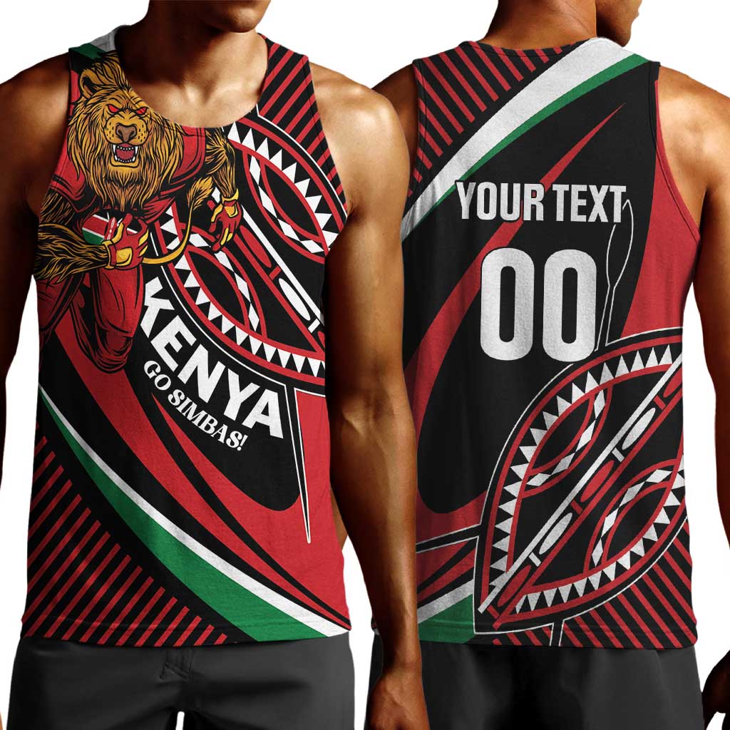 Custom Kenya Rugby Men Tank Top Simbas Elevate Your Game