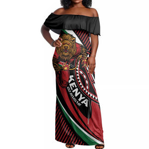 Custom Kenya Rugby Off Shoulder Maxi Dress Simbas Elevate Your Game