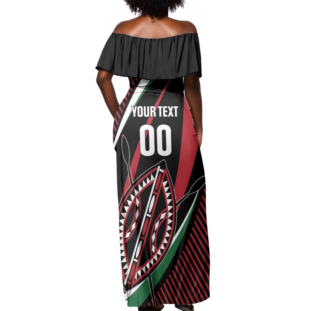Custom Kenya Rugby Off Shoulder Maxi Dress Simbas Elevate Your Game