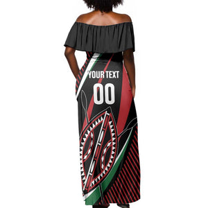 Custom Kenya Rugby Off Shoulder Maxi Dress Simbas Elevate Your Game