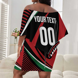 Custom Kenya Rugby Off Shoulder Short Dress Simbas Elevate Your Game