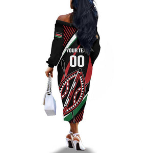 Custom Kenya Rugby Off The Shoulder Long Sleeve Dress Simbas Elevate Your Game