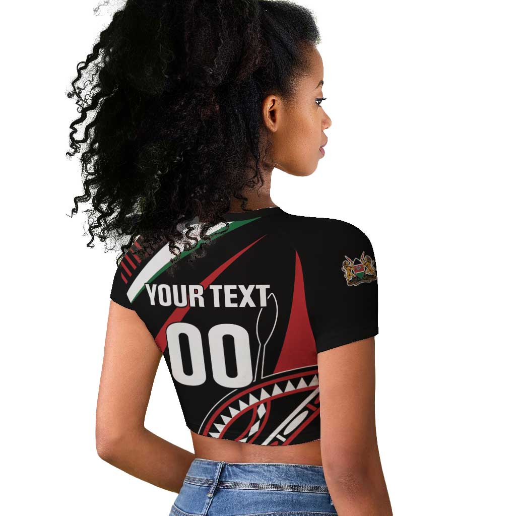 Custom Kenya Rugby Raglan Cropped T shirt Simbas Elevate Your Game